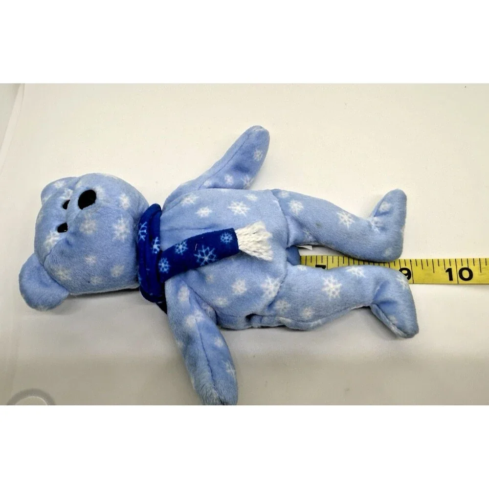 TY Beanie Baby Holiday Teddy 1999 Ice Blue Snowflake Bear Rare No Tags Plush